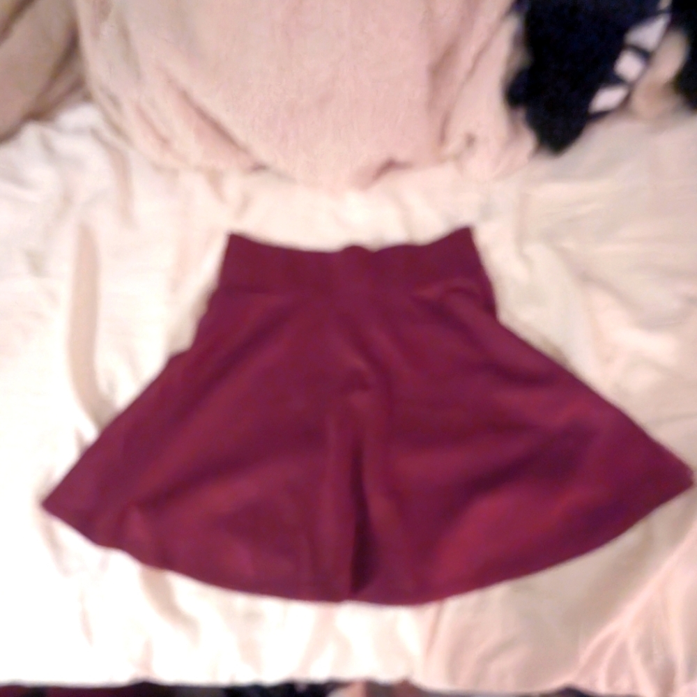 Charlotte Russe Burgundy Mini Skirt